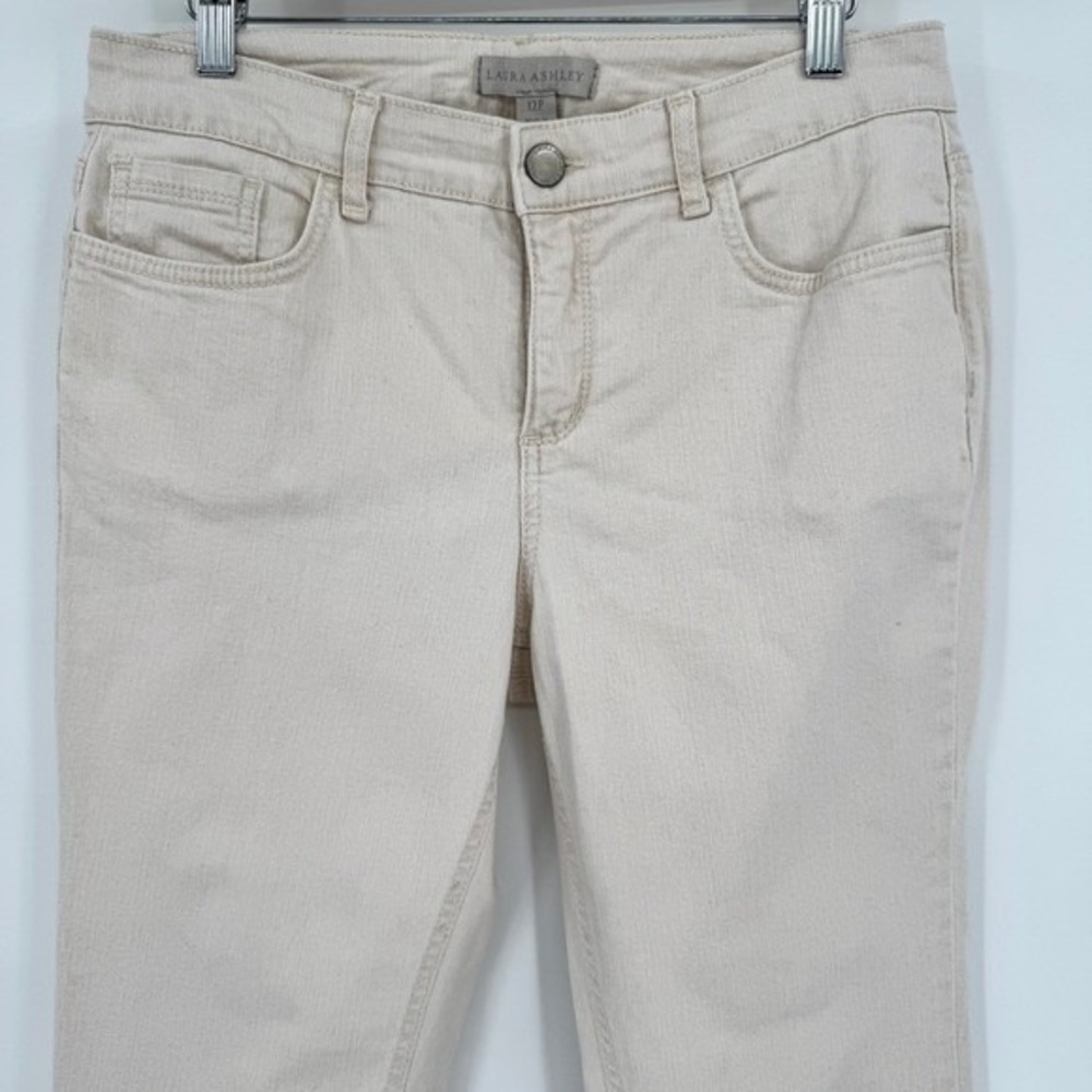 Laura Ashley Y2K Cream Straight Jeans with‎ Gold Pocket Details Women's Sz 12P - Picture 7 of 12